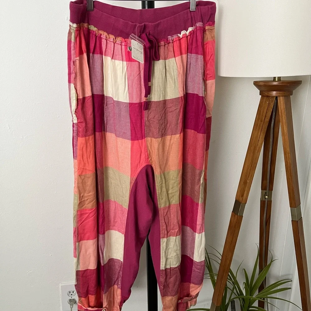 Free People Pink and Cream Pajama Pants - Picture 9 of 12